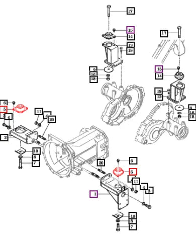 Mahindra Tractor Insulator Comp. Mounting 14526250011 Mahindra Direct Parts