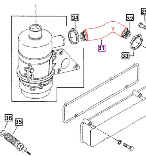 Mahindra Tractor Intake Air Hose 005555174R1 Mahindra