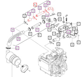 Mahindra Tractor Intake Hose Assembly 006013709D91 Mahindra Direct Parts