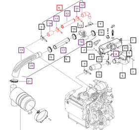 Mahindra Tractor Intake Hose Assembly 006013709D91 Mahindra Direct Parts