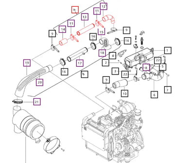 Mahindra Tractor Intake Hose Assembly 006013709D91 Mahindra Direct Parts