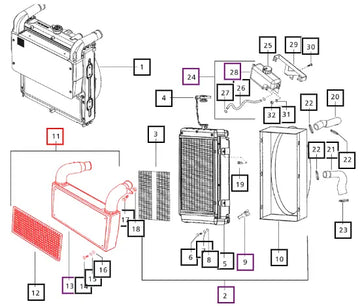 Mahindra Tractor Intercooler Assembly Consists Of E006016334D91 Mahindra Direct Parts