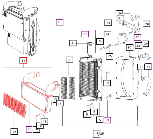 Mahindra Tractor Intercooler Circular H1/H3 Model E006008636F91 Mahindra Direct Parts