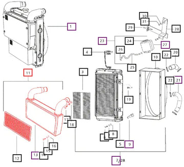 Mahindra Tractor Intercooler Circular H1/H3 Model E006008636F91 Mahindra Direct Parts