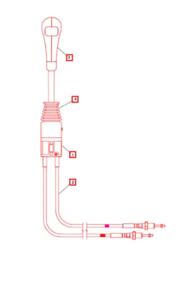 Mahindra Tractor Joystick With Cables KMW14083111 Mahindra