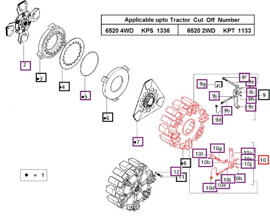 Mahindra Tractor Kit Pto Clutch Lever (2615p1300)consists Of : 006503343D91 Mahindra Direct Parts