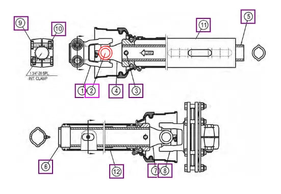 Mahindra Tractor Kit,cross Bearing 35r L1002000234 Mahindra Direct Parts