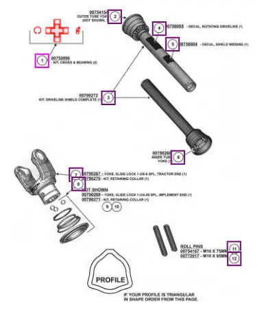 Mahindra Tractor Kit,cross Bearing,series 6 L1002000242 Mahindra Direct Parts
