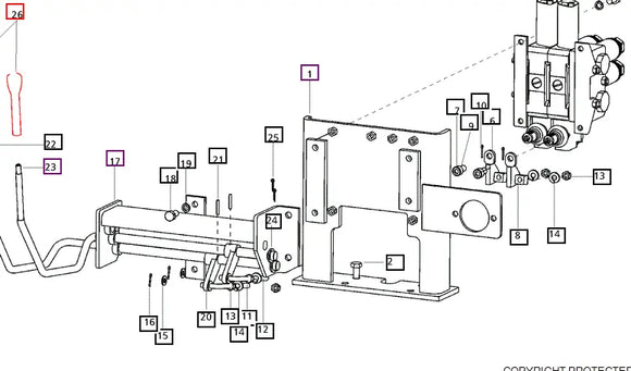 Mahindra Tractor Knob Level Aux. Valve 007600542D1 Mahindra Direct Parts