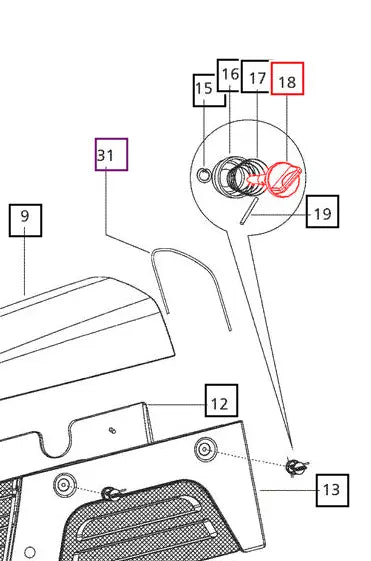 Mahindra Tractor Knob Side Panel 007505449C91 Mahindra
