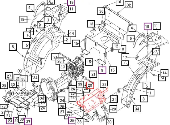 Mahindra Tractor LH Entry Step 19456325BP1 Mahindra Direct Parts