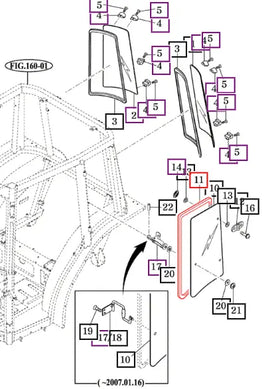 Mahindra Tractor LH Left  And RH Right Rubber Glass Molding 16997010081 Mahindra