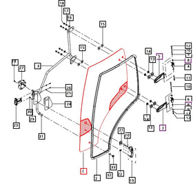Mahindra Tractor LH Left Door Glass E007518911D1 Mahindra