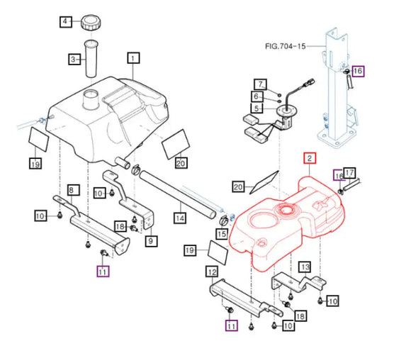 Mahindra Tractor LH Left Fuel Tank 11611112100 Mahindra