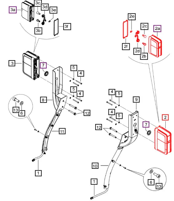 Mahindra Tractor LH Tail Light H07706615D91 Mahindra