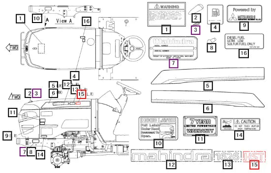 Mahindra Tractor Label Hst 16058765001 Mahindra Direct Parts