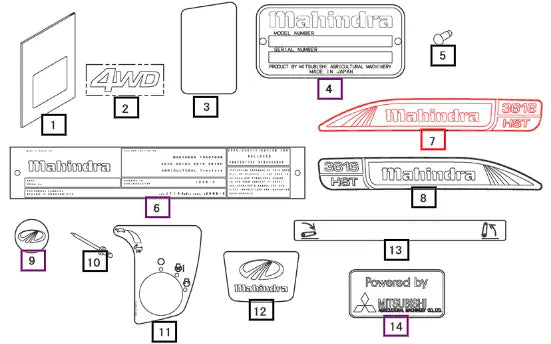 Mahindra Tractor Label Lh, Side 19468707000 Mahindra Direct Parts