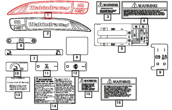 Mahindra Tractor Label Lh, Side 19478701001 Mahindra Direct Parts