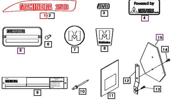 Mahindra Tractor Label Lh, Side 19582755000 Mahindra Direct Parts