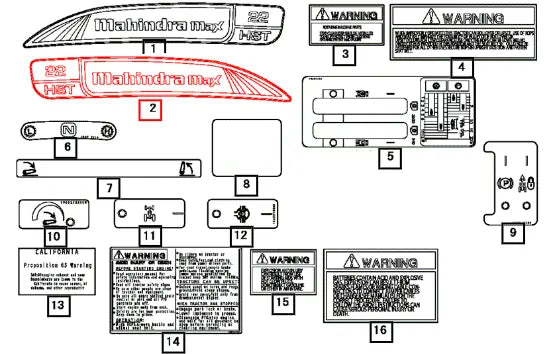 Mahindra Tractor Label Rh, Side 19478702001 Mahindra Direct Parts