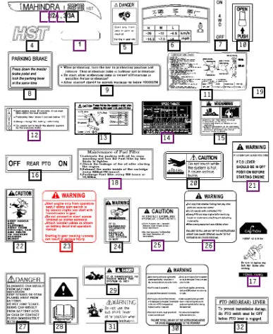 Mahindra Tractor Label Starting Warning 12609040620 Mahindra Direct Parts