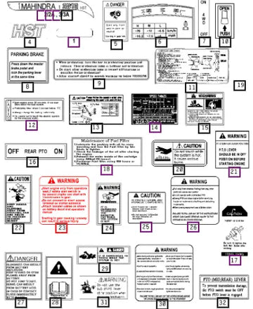Mahindra Tractor Label Starting Warning 12609040620 Mahindra Direct Parts