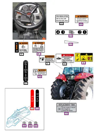 Mahindra Tractor Label , Aux Lever 15899010040 Mahindra Direct Parts
