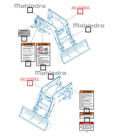 Mahindra Tractor Label , Ml9125cl 81255000021 Mahindra Direct Parts