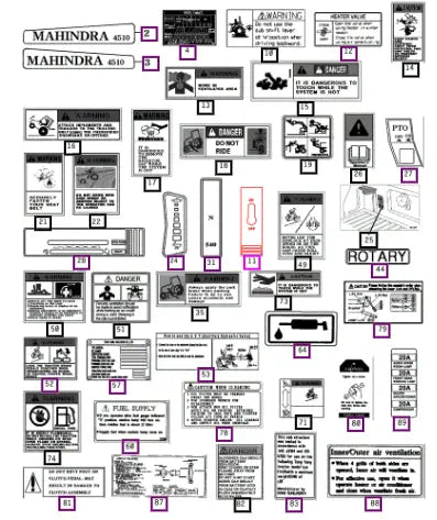 Mahindra Tractor Label, 4wd 4510 16999030032 Mahindra Direct Parts