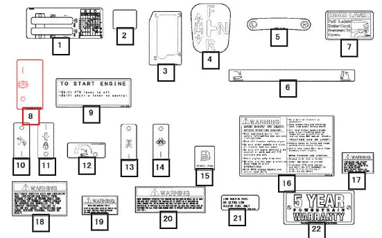 Mahindra Tractor Label, Brake 19468761000 Mahindra Direct Parts