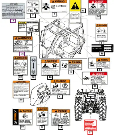 Mahindra Tractor Label, Cabin 12429045040 Mahindra Direct Parts