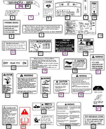 Mahindra Tractor Label, Caution Operation 12009100230 Mahindra Direct Parts