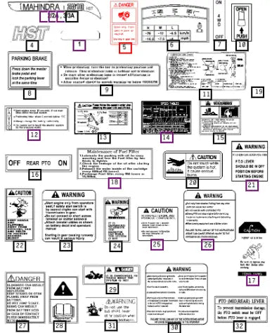 Mahindra Tractor Label, Danger 14729020110 Mahindra Direct Parts