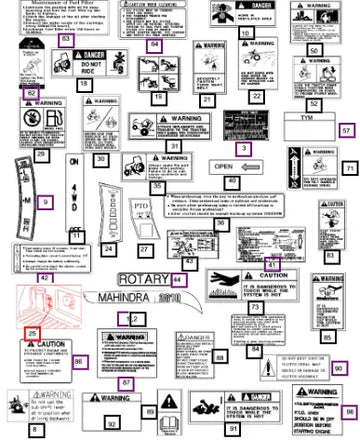 Mahindra Tractor Label, Diff 17689200050 Mahindra Direct Parts
