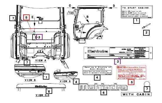 Mahindra Tractor Label, Freon 19468865001 Mahindra Direct Parts