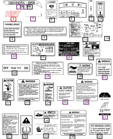 Mahindra Tractor Label, Hst 14729020010 Mahindra Direct Parts