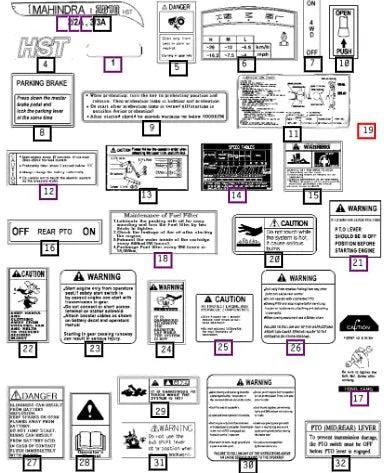 Mahindra Tractor Label, Label Tilt 14729020020 Mahindra Direct Parts
