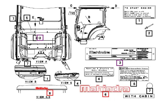 Mahindra Tractor Label, Mahindra 19468789001 Mahindra Direct Parts