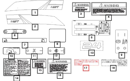 Mahindra Tractor Label, Mahindra 19478756000 Mahindra Direct Parts
