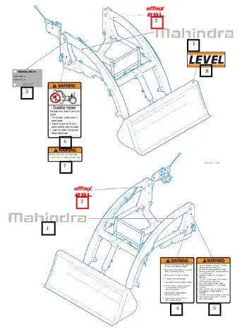 Mahindra Tractor Label, Name(emax 25l) 0.15t 87505000021 Mahindra Direct Parts