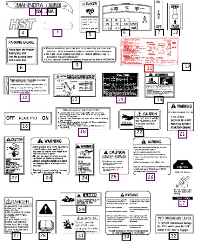 Mahindra Tractor Label, Oil 14729040051 Mahindra Direct Parts