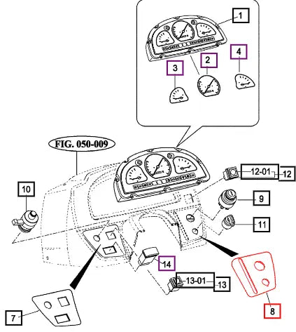 Mahindra Tractor Label, Rh Control 14726039020 Mahindra Direct Parts