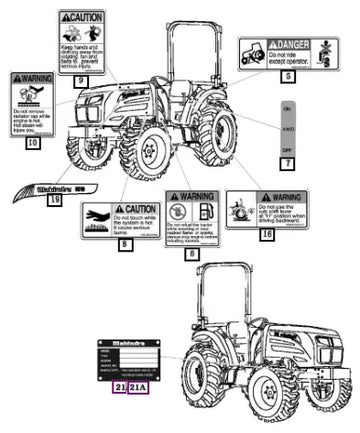 Mahindra Tractor Label, Rops Warning 12209045020 Mahindra Direct Parts