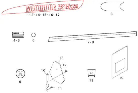 Mahindra Tractor Label, Side Lh 19572773000 Mahindra Direct Parts