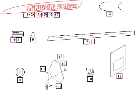 Mahindra Tractor Label, Side Rh 19572772100 Mahindra Direct Parts