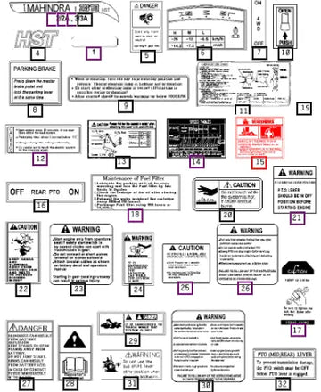 Mahindra Tractor Label, Warning Stop Valve 12009100040 Mahindra Direct Parts