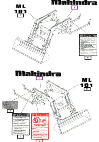 Mahindra Tractor Label, Warning (crush) 0.15t 85405000041