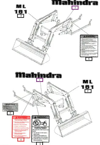 Mahindra Tractor Label, Warning (note) 0.15t 85405000061