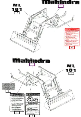 Mahindra Tractor Label, Warning (operation), 0.15t 85405000051