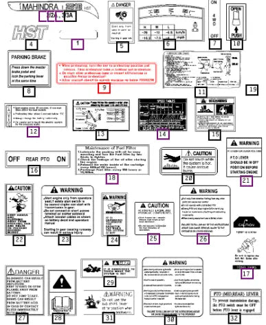 Mahindra Tractor Label, (caution/starter) 12209040150 Mahindra Direct Parts